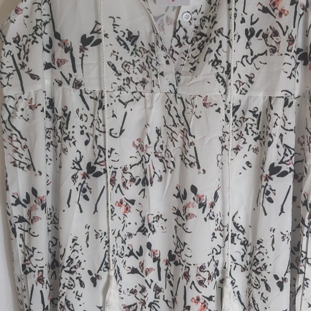 Light airy blk /white print dress